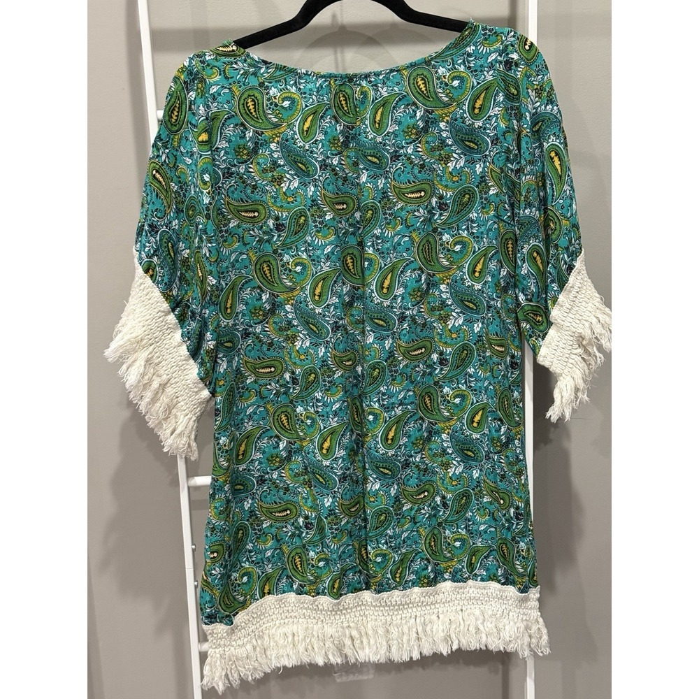 UMGEE Womens Hippie Pheasant Chic Bohemian Paisley Fringe 3/4 Sleeve Dress S - Picture 6 of 6
